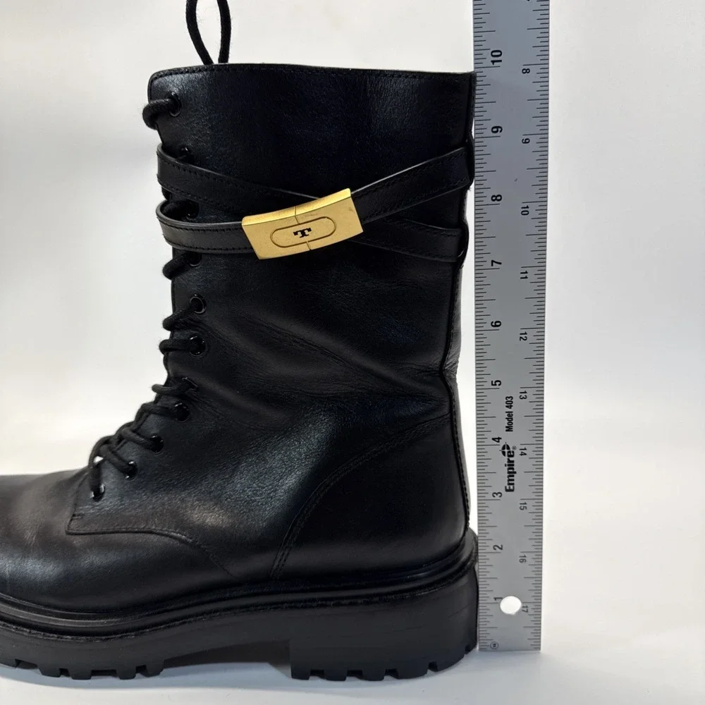 Tory Burch LEFT Combat Boot Womens 10 Black Side Zip Amputee Replacement